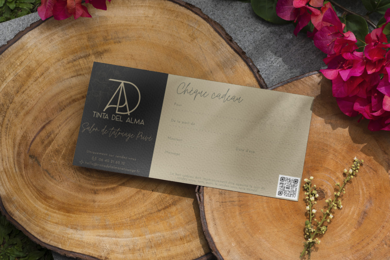 Mockup Bon Cadeau Tatouage tinta del Alma